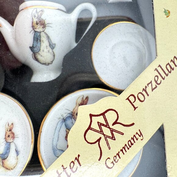 Beatrix Potter Reutter Porcelain Germany Vintage 10 Piece Mini Tea Set NIB - Picture 9 of 14